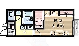 阪急京都本線 高槻市駅 徒歩20分の賃貸アパート 1階1Kの間取り