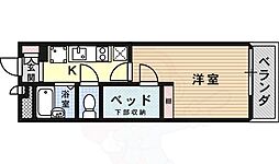 レオパレスミダスコート古曽部 1Kの間取図画像