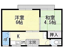辻子マンション 2Kの間取図画像