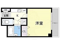 メゾン・ド・ヴィレ茨木 1Kの間取図画像