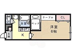 JR東海道・山陽本線 摂津富田駅 バス10分 奈佐原下車 徒歩3分の賃貸アパート 1階1Kの間取り