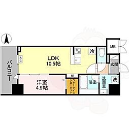 阪急京都本線 茨木市駅 徒歩7分の賃貸マンション 1階1LDKの間取り