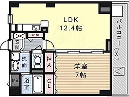 阪急京都本線 水無瀬駅 徒歩4分の賃貸マンション 2階1LDKの間取り