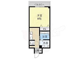JR東海道・山陽本線 摂津富田駅 徒歩4分の賃貸マンション 3階1Kの間取り