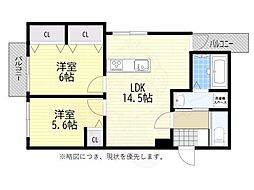 サイアミーズ春日町 2LDKの間取図画像