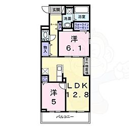 ブリ-ヴィアコ-ト 2LDKの間取図画像
