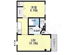メゾン高槻 1LDKの間取図画像