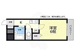 コンフォール高槻 1Kの間取図画像