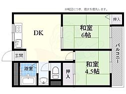 メゾン富田 2DKの間取図画像