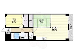 サンコーポ高槻ことぶき 2LDKの間取図画像