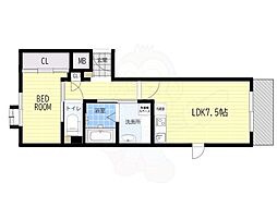 トレンディア高槻 1LDKの間取図画像