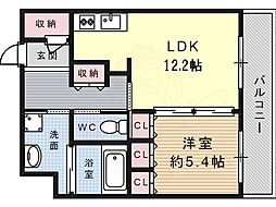 ジオ高槻ミューズレジス 1LDKの間取図画像