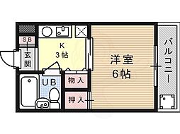 パークサイドマンション ワンルームの間取図画像