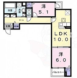 エアリーV 2LDKの間取図画像