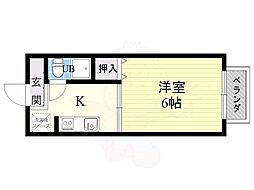 芙蓉ハイツ 1Kの間取図画像