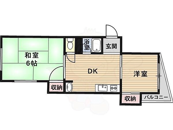 ピュアコート清風 305｜大阪府大阪市住吉区長居西１丁目(賃貸マンション2DK・3階・44.00㎡)の写真 その2