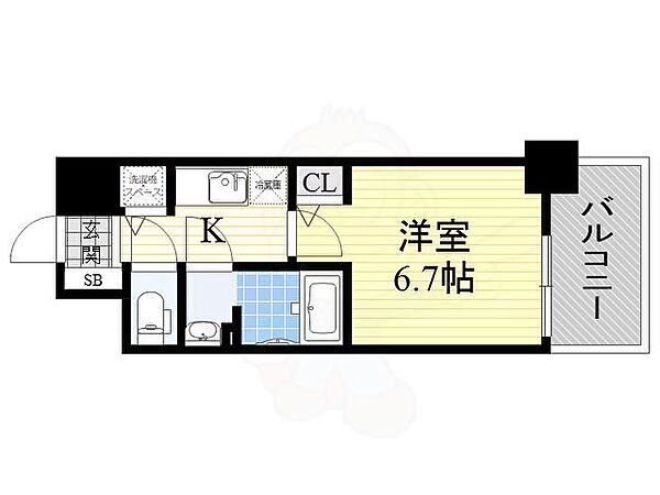 大阪府大阪市阿倍野区松崎町３丁目(賃貸マンション1K・9階・23.37㎡)の写真 その2