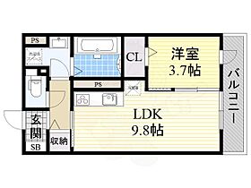 大阪府大阪市東住吉区住道矢田１丁目21番4号（賃貸アパート1LDK・3階・36.77㎡） その2