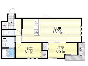 帝塚山レジデンス楓  ｜ 大阪府大阪市阿倍野区北畠１丁目（賃貸アパート2LDK・1階・67.58㎡） その2