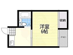 樋上マンション 1Kの間取図画像