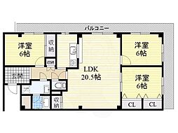 オリオノハイム2 3LDKの間取図画像