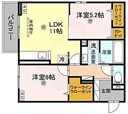 仮称)D-ROOM東住吉区南田辺4丁目 3階2LDKの間取り