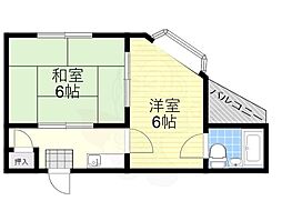 小西ビル 2Kの間取図画像