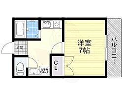 コスモメイト山之内 1Kの間取図画像