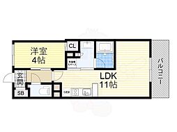THEPHOERMETENNOJIEAST 1LDKの間取図画像
