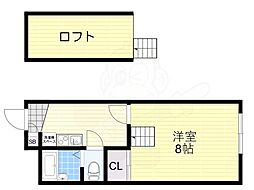 ビコロール東住吉 1SKの間取図画像