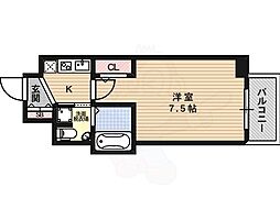 ラシーヌ天王寺町南 1Kの間取図画像