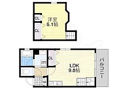 ブランミュール文の里 1LDKの間取図画像