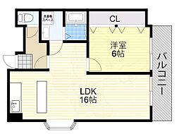 グランドメゾン杉谷 1LDKの間取図画像
