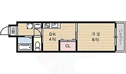 オルフェア3番館 1DKの間取図画像