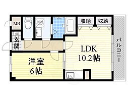 エレガントヒルズ2号館 1LDKの間取図画像