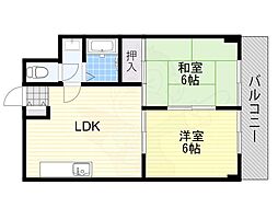 メゾンエルナード 2LDKの間取図画像