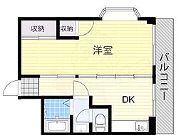 スタンドアップ桑津 1DKの間取図画像