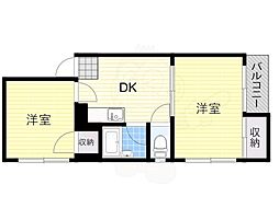 パークサイドマンション 2Kの間取図画像