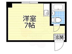 杉本スカイハイツ ワンルームの間取図画像