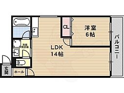 パーク・メゾン一刻館 1LDKの間取図画像
