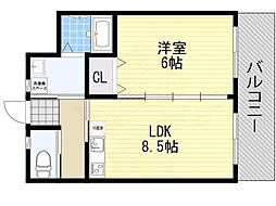 ヴィーブル中野 1LDKの間取図画像
