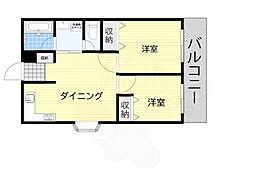 湯里マンション 2LDKの間取図画像