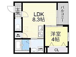 エフミライbliss 1LDKの間取図画像