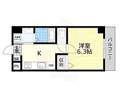 千葉・住吉 1Kの間取図画像