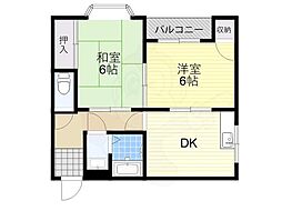サニーハイツ 2DKの間取図画像