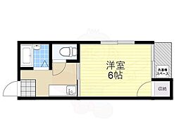 ライフ・ハイツ鶴見 1Kの間取図画像