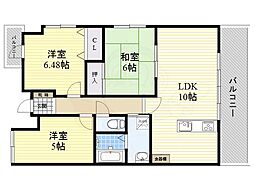 シャトーアネックス 3LDKの間取図画像