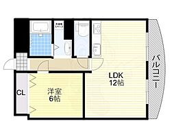 サンキライフ白遙 1LDKの間取図画像