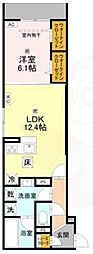 Clashist上住吉 1LDKの間取図画像
