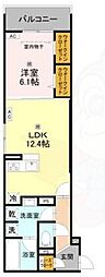 Clashist上住吉 1LDKの間取図画像